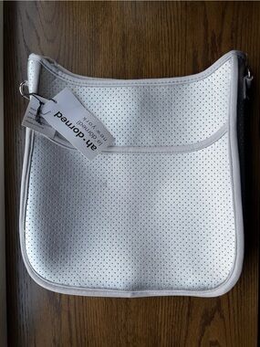 Ahdorned Silver Perforated Crossbody Bag